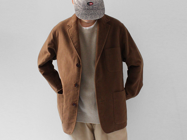 tone　MOLESKIN 3B JACKET -BROWN-